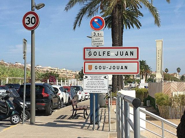 Golfe Juan - Immobilier - CENTURY 21 Liberté - panneau routier de Golfe-Juan